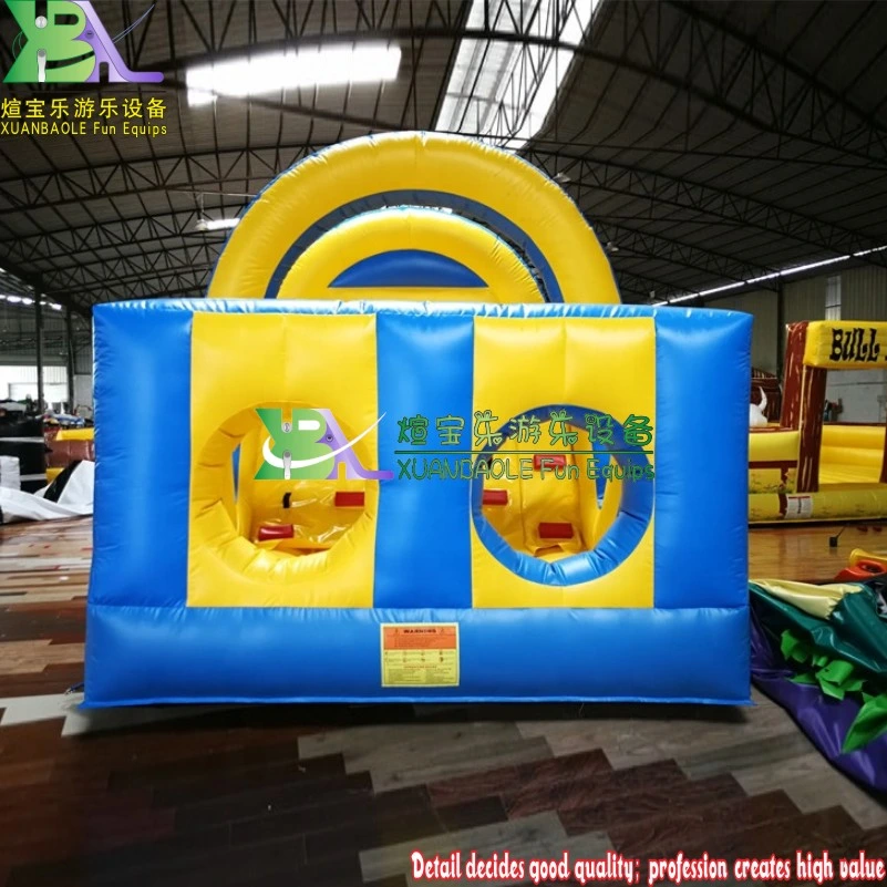 Party Rental Children Jumping Castle Inflatable Obstacle Course Equipment, Yellow &amp; Blue Inflatable Challenge Obstalce Course Sport