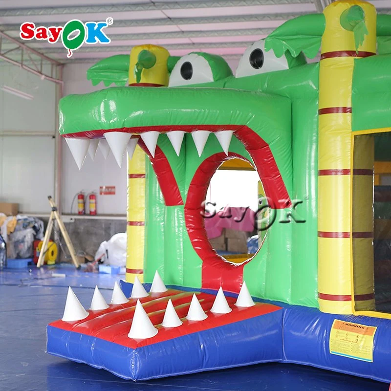 Professional Animal Theme Kids Playground Crocodile Water Bounce House Inflatable Bouncy Castle with Slide