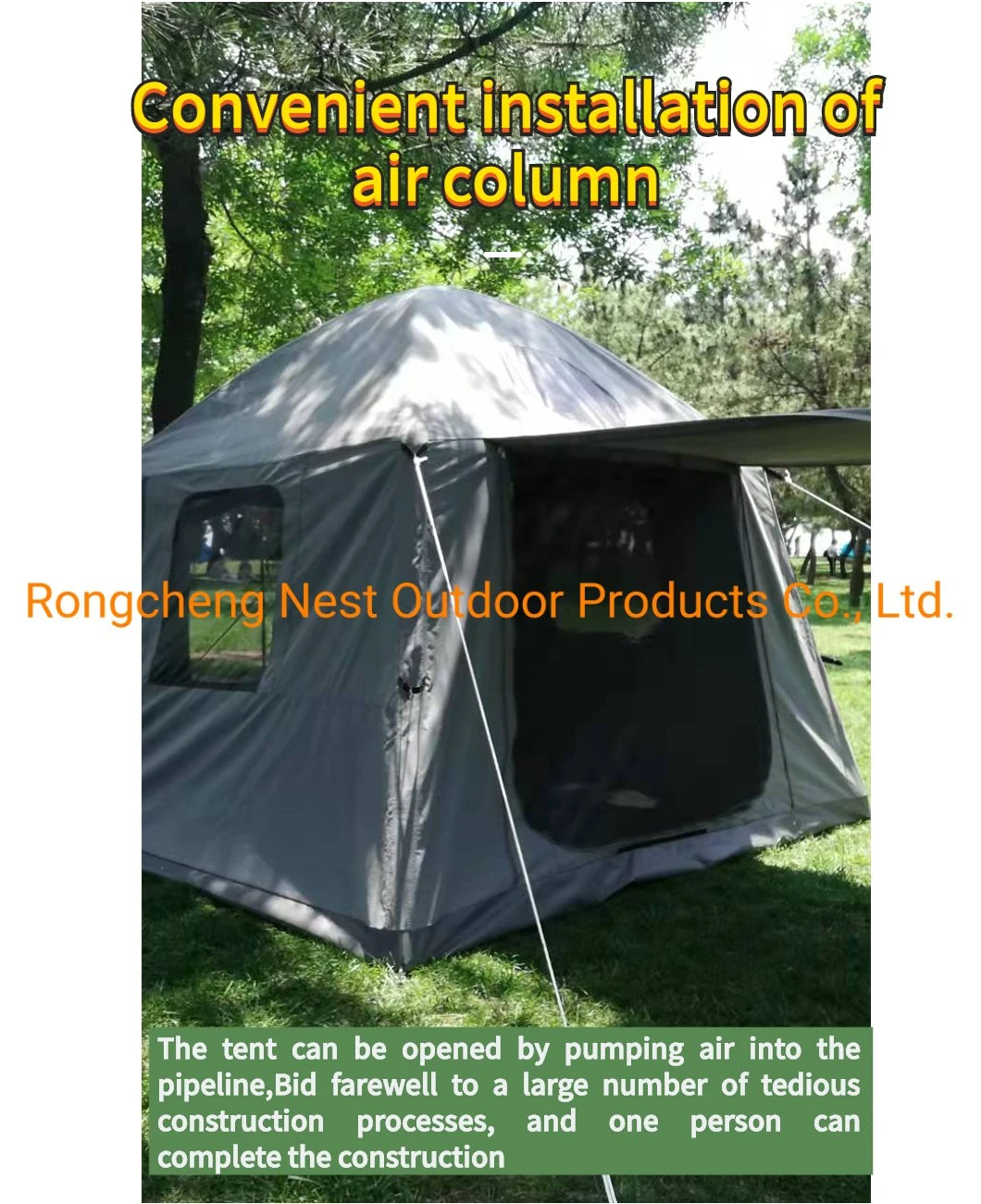 China Manufacturer Outdoor Emergency Instant up and Pack New Waterproof Camping Portable Air Inflatable Camping Tent Price for 3-5 Person