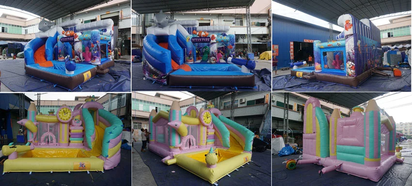 Inflatable Kids Bouncer Slide Castle with Pool for Kids Jumping Trampoline