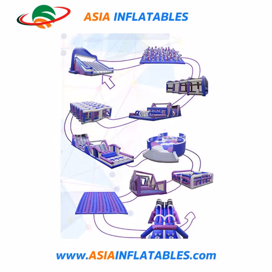 Huge Commercial Inflatable Obstacle Course, Inflatables Obstacle Interactive Games