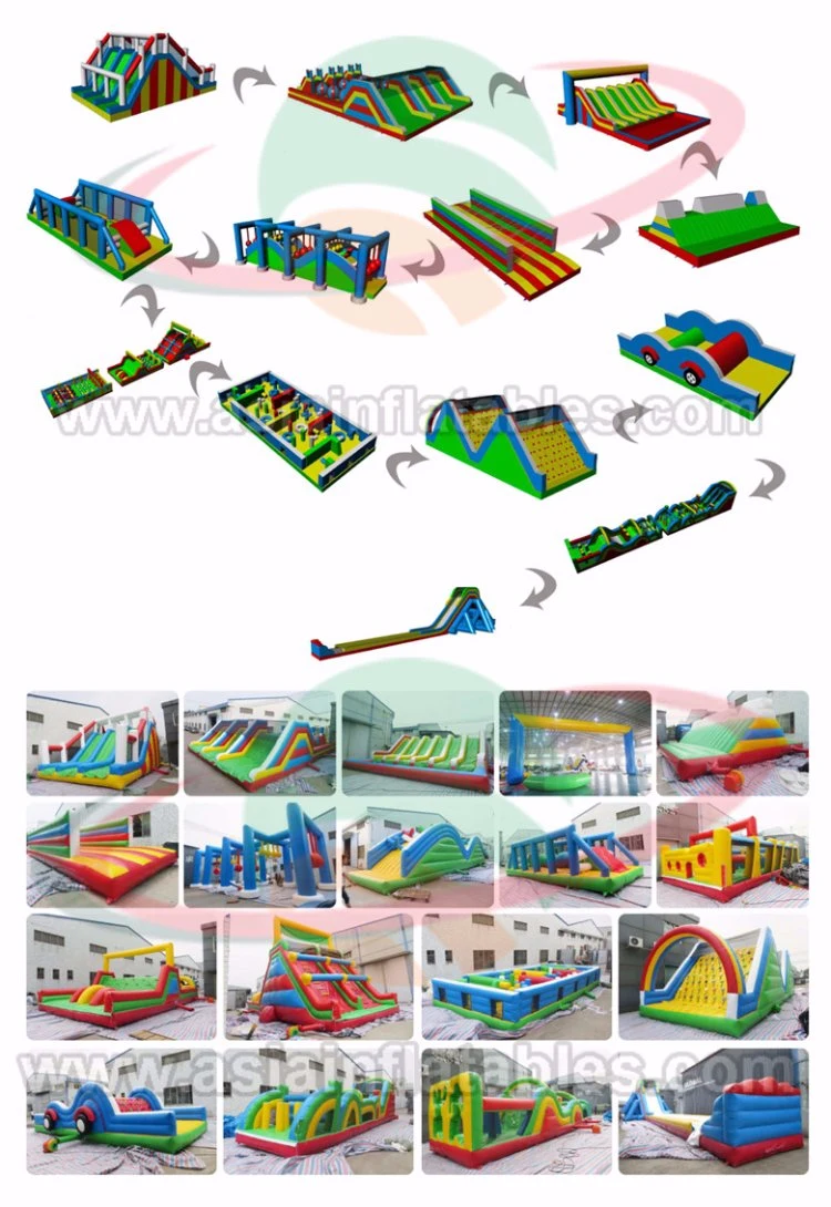 Huge Commercial Inflatable Obstacle Course, Inflatables Obstacle Interactive Games
