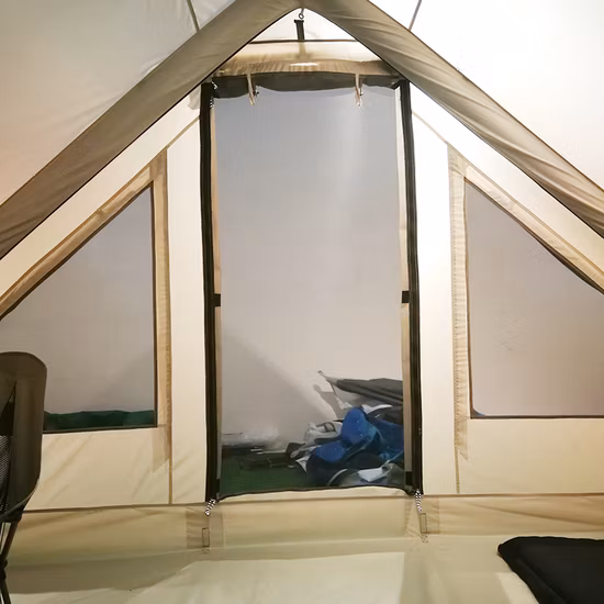 3-5 Person L Size Canvas Cotton Bell Tent Inflatable Camping Tent Portable Outdoor Air Tube Bell Tent Quick Setting Without Poles