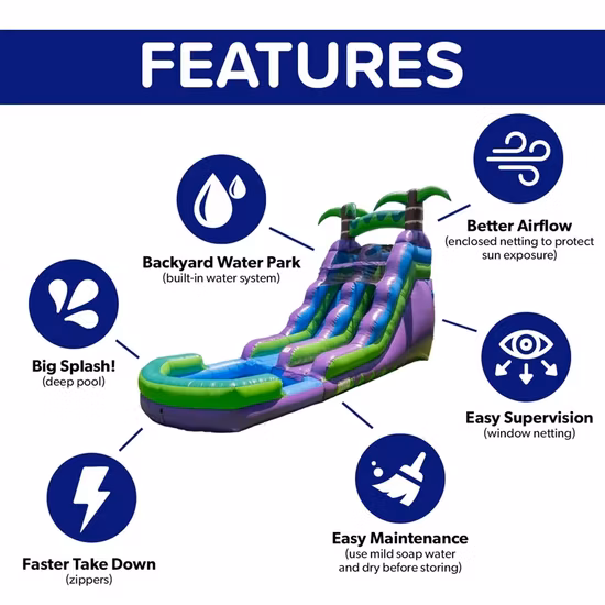 PVC Continuous Inflation Outdoor Inflatable Slide for Sale